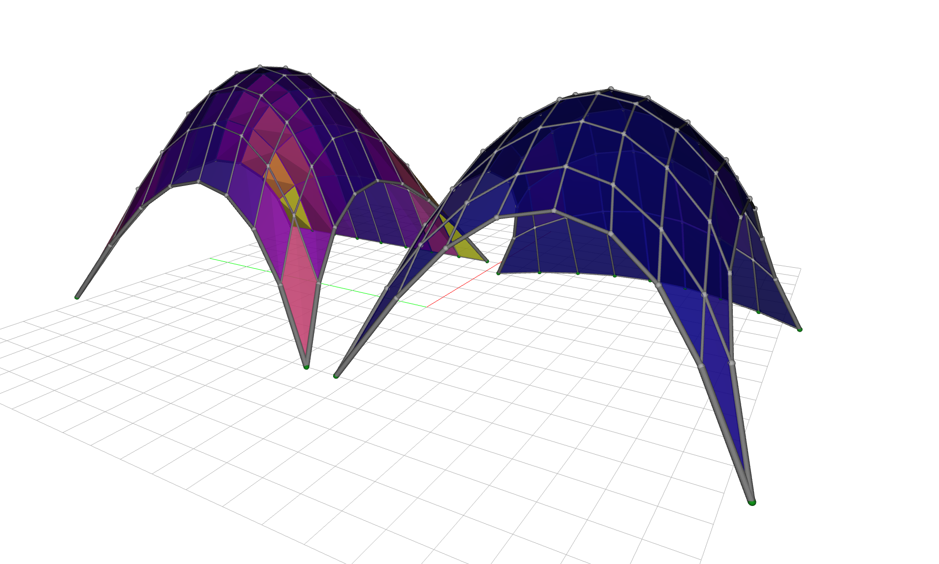 Gridshell planarization, support-finding