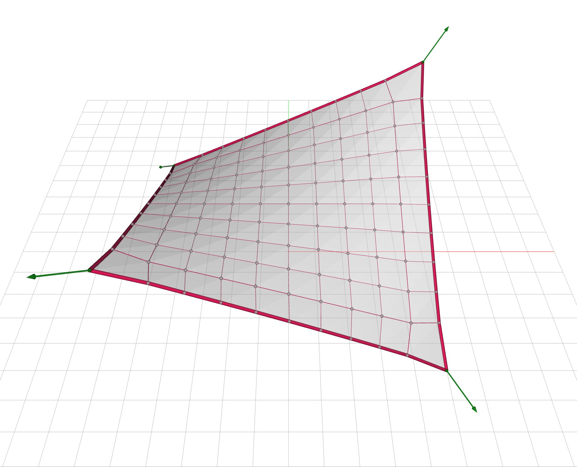 Cable-net, prestressed to the target force and cable length